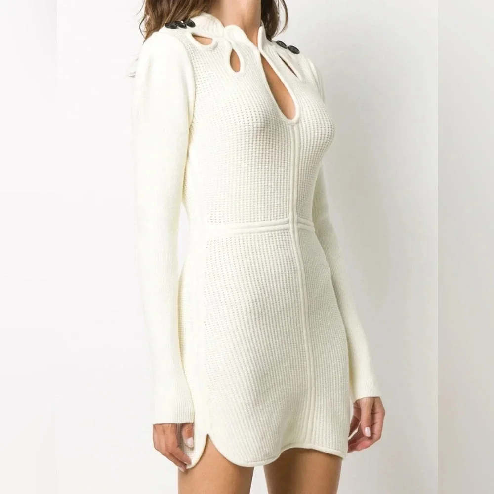 Self-Portrait Knit Cut Out Tunic Dress - Picture 4 of 10